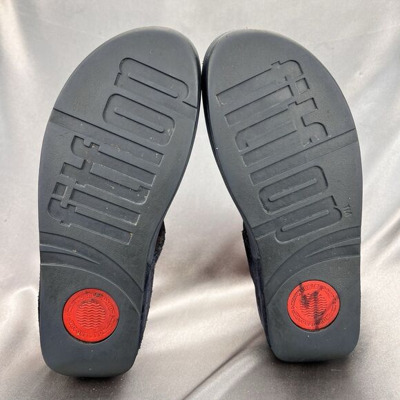 Fitflop Rokkit Navy Blue Crystal Toe Post Sandals Womens 8 Adjustable Strap Shoe - Picture 16 of 17